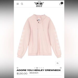 Boys Lie Adore You Pink Crewneck Sweater Size S/M